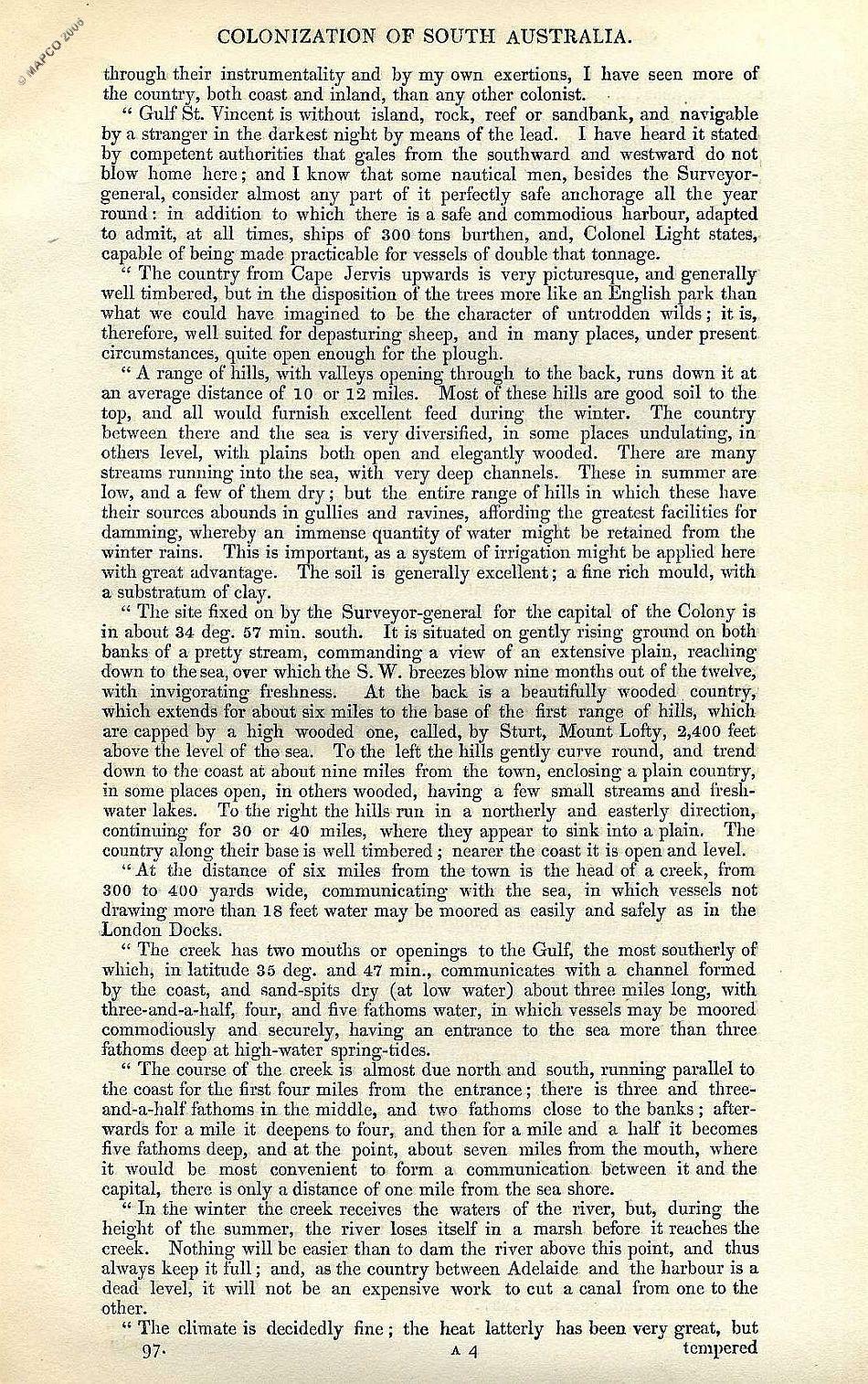 2nd Report Of The Colonization Commissioners For South Australia 1837