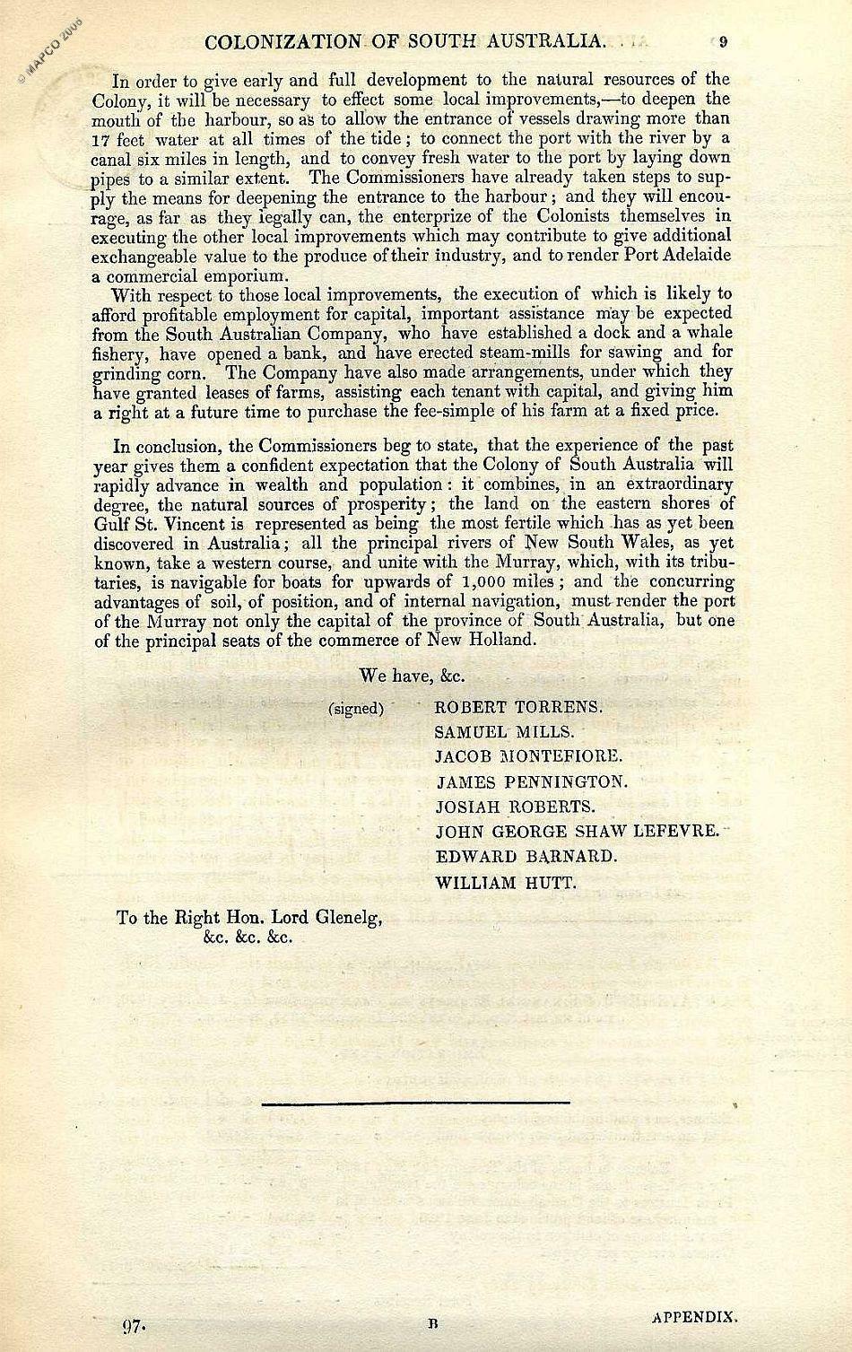 2nd Report Of The Colonization Commissioners For South Australia 1837