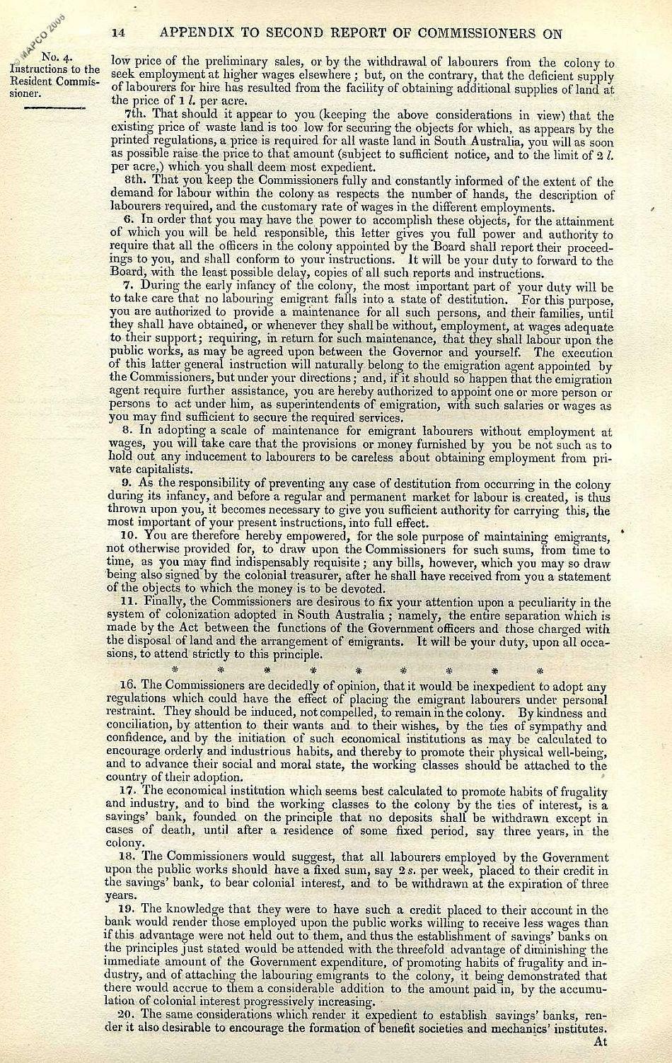 2nd Report Of The Colonization Commissioners For South Australia 1837