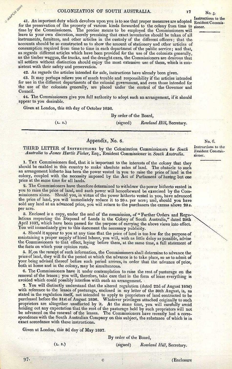 2nd Report Of The Colonization Commissioners For South Australia 1837