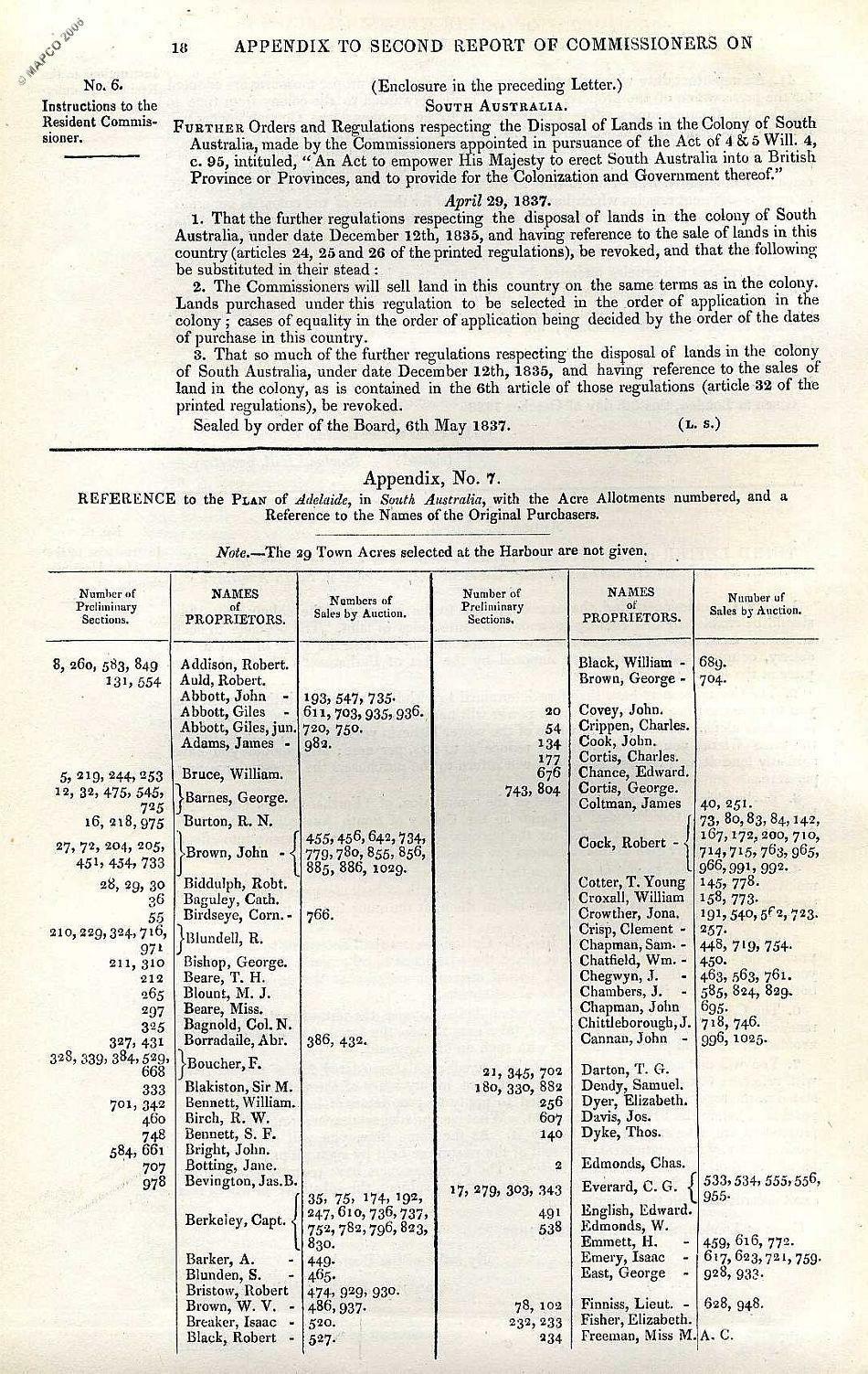 2nd Report Of The Colonization Commissioners For South Australia 1837