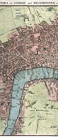 Lambs Conduit Fields, New River Head, High Holborn, The Strand, The River Thames, Westminster Bridge, Black Friars Bridge, & Lambeth