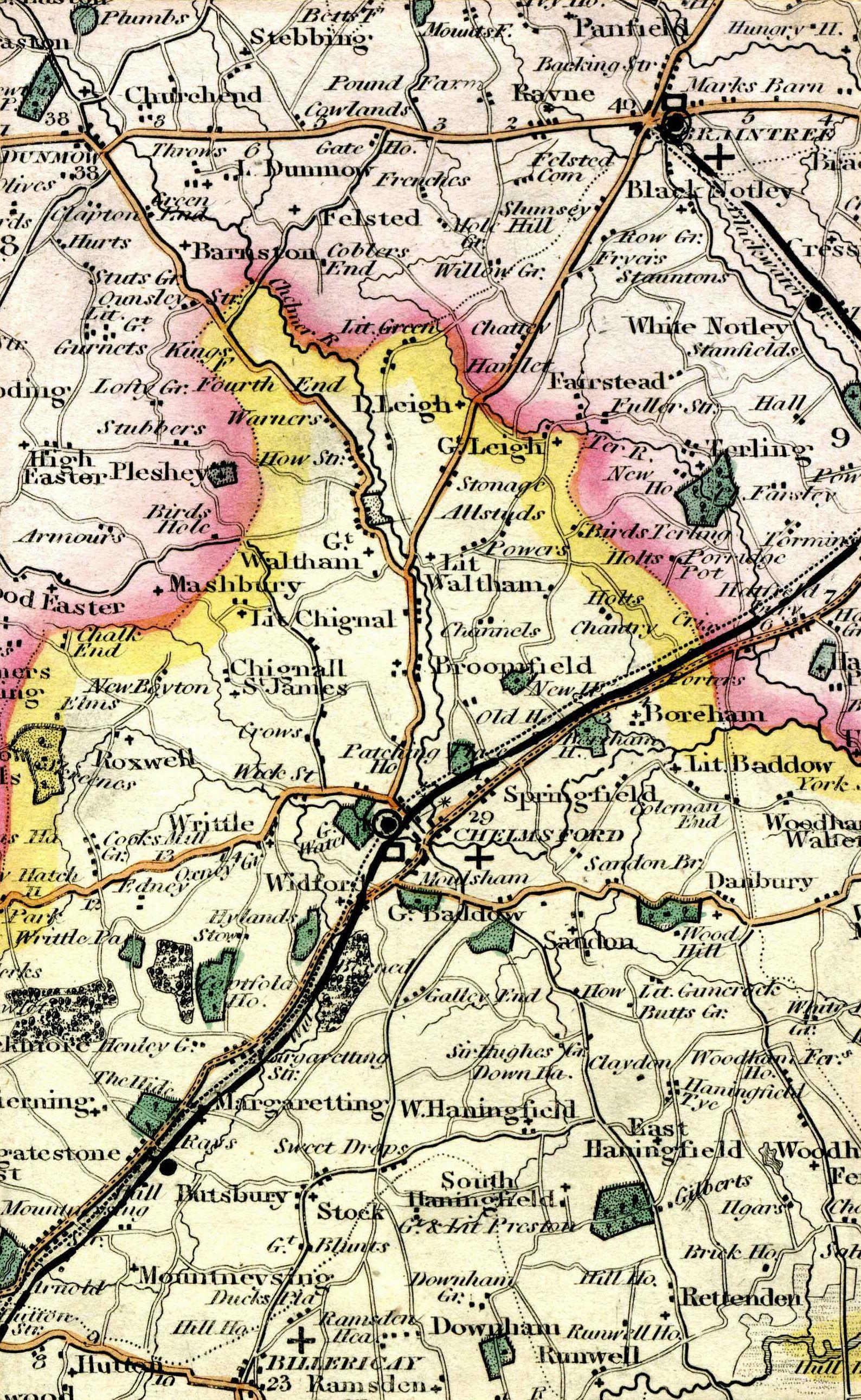 Map Of Essex c1860