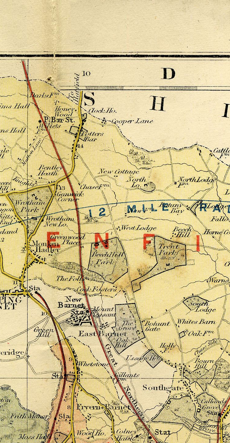 Groom's New Map Of Middlesex c1883