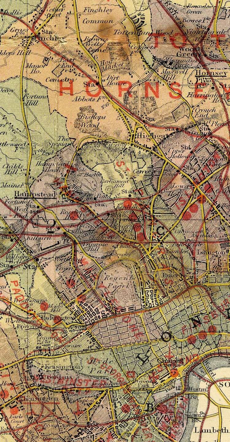Groom's New Map Of Middlesex c1883