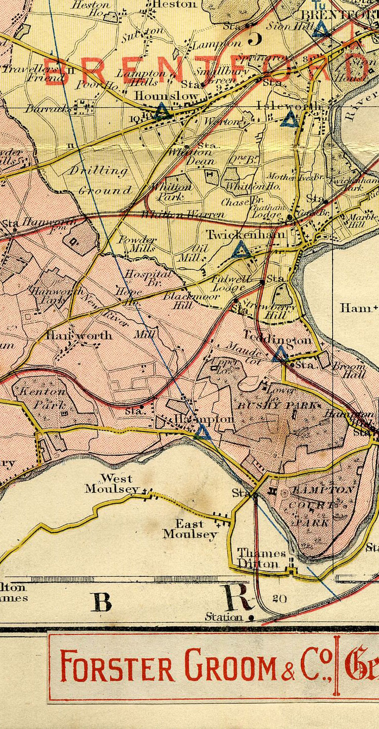 Groom's New Map Of Middlesex c1883