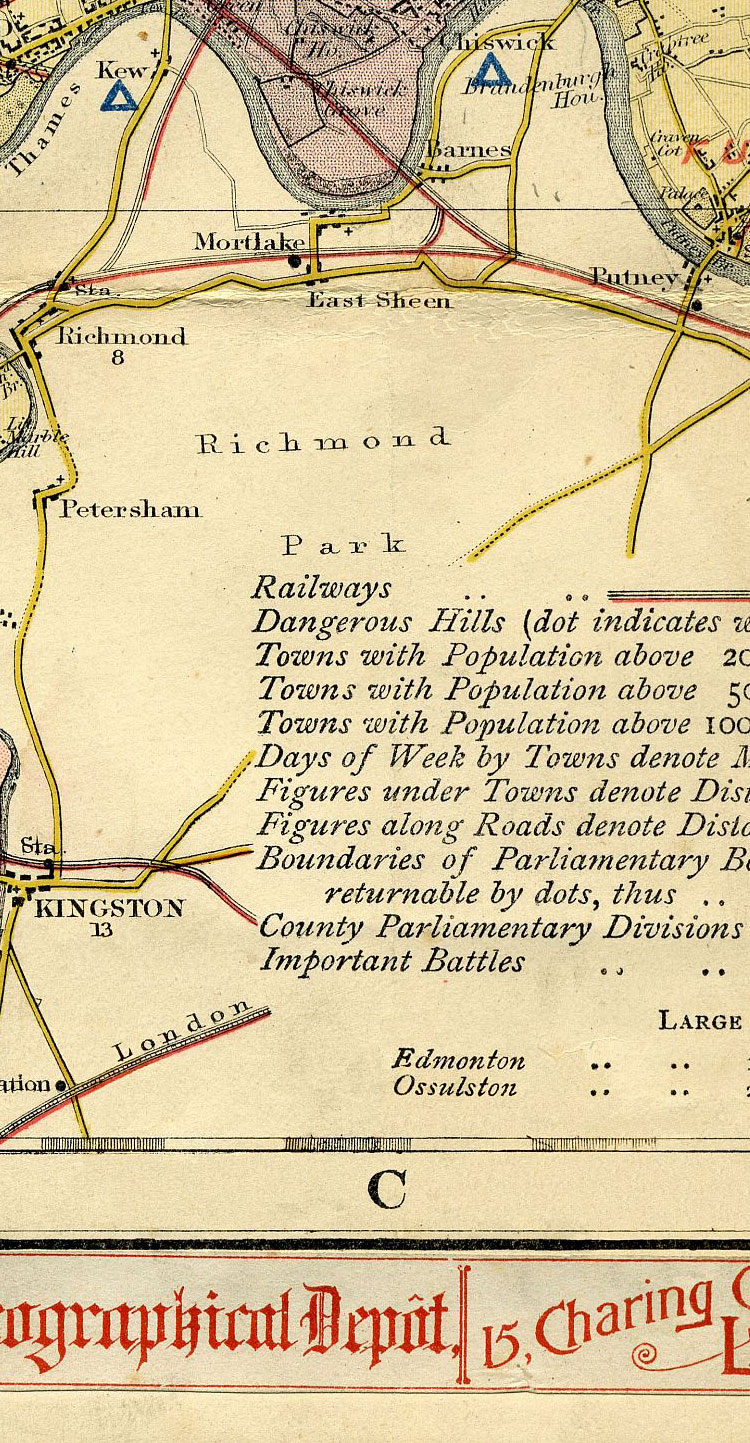Groom's New Map Of Middlesex c1883