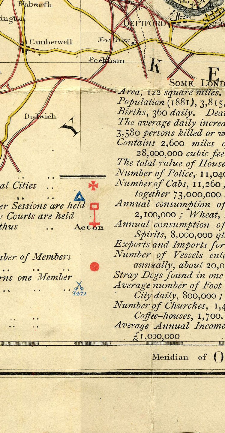 Groom's New Map Of Middlesex c1883