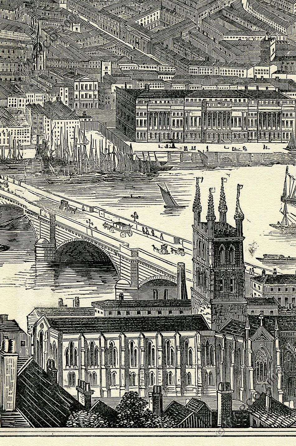 Panorama Of The River Thames In 1845