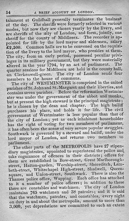 Pigot & Co.'s Metropolitan Guide & Book Of Reference c1820