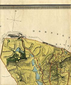 Map Compass, Kenwood, Hornsey Parish, & The Grove, St. Pancras