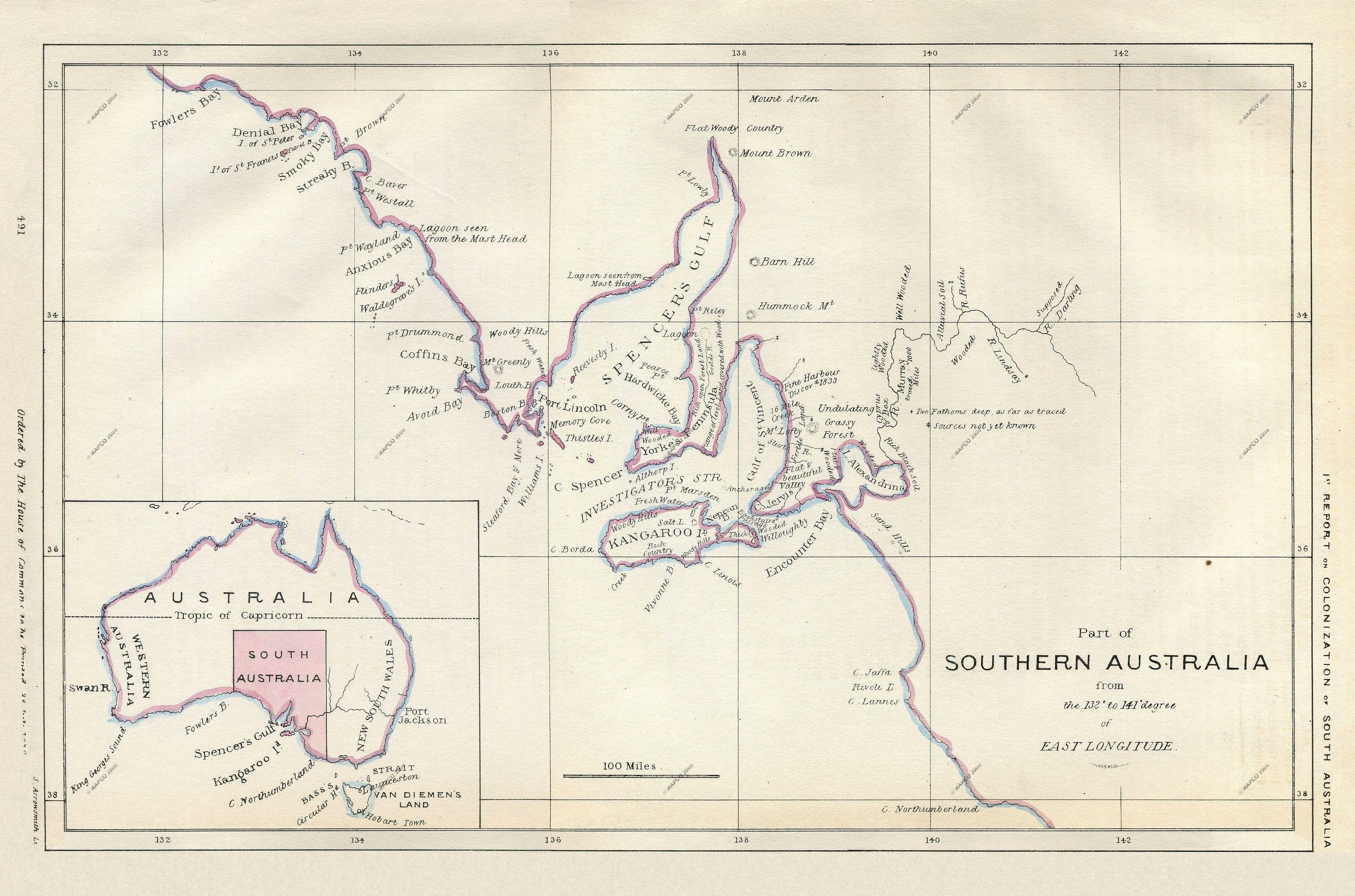 MAPCO Map And Plan Collection Online : Part Of Southern Australia 1836.