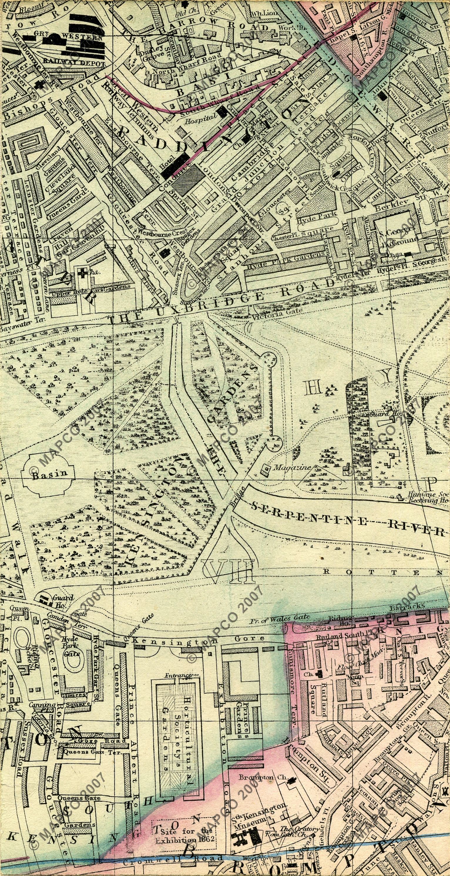 Map of London 1861, by Joseph Cross.