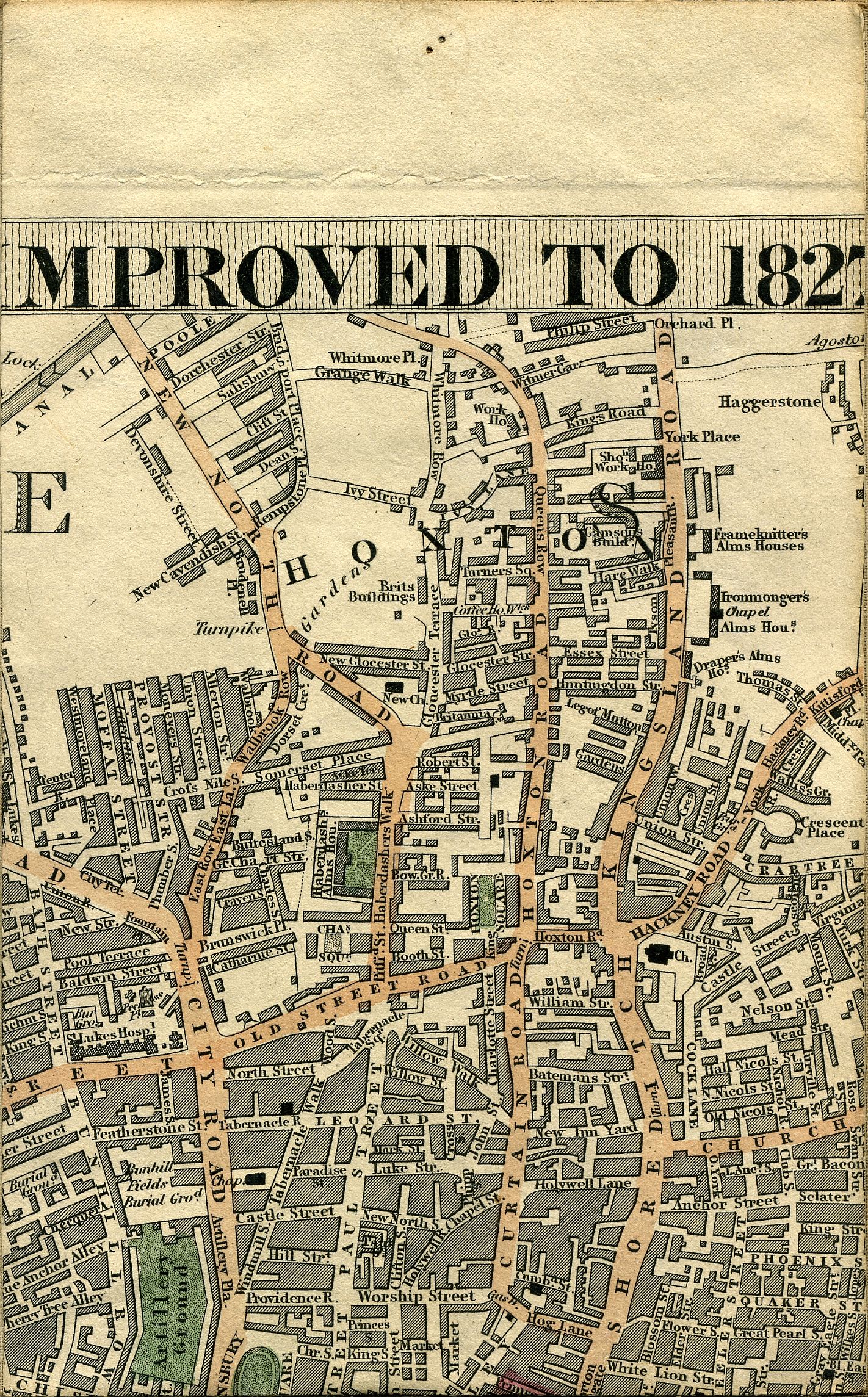 MAPCO Map And Plan Collection Online : Cruchley's New Plan Of London 1827.