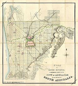 Map Of Adelaide 1849