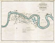 Plan Of The Proposed Docks And The Line Of A Canal With A Collateral Cut On The Surrey Side Of The River Thames 1799