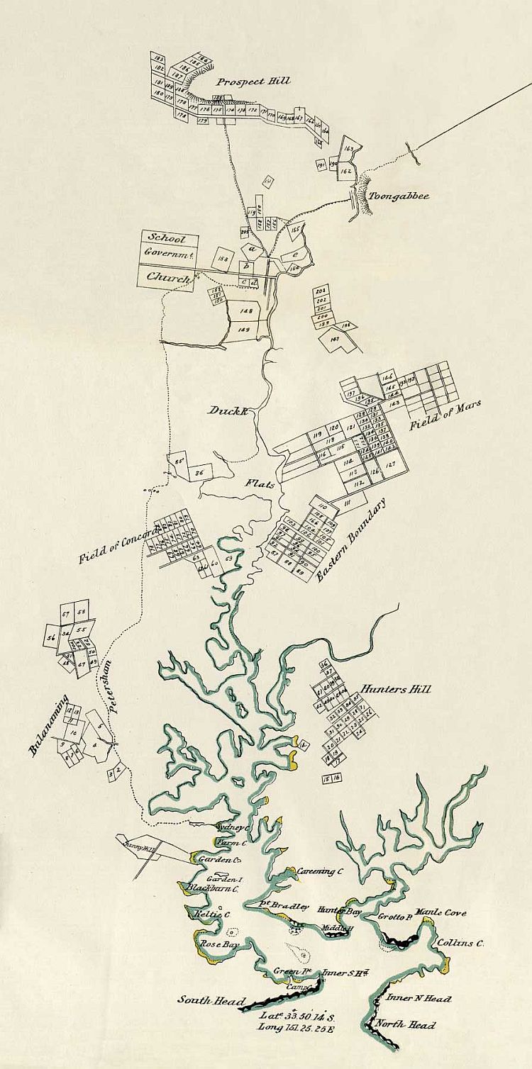 Grimes's Plan Of The Settlements In New South Wales 1796